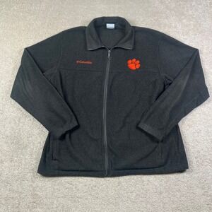 Columbia Clemson Tigers Men's XL NCAA Full Zip Fleece Jacket Charcoal Gray Read*